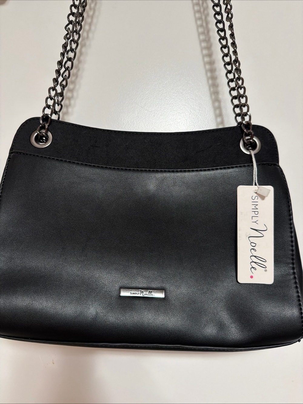 Simply Noelle Black Chain-Handle Shoulder Bag